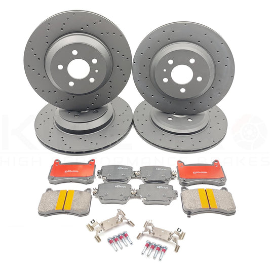 FOR TESLA MODEL 3 PERFORMANCE (5YJ3) 18- FRONT REAR BRAKE DISCS PADS 335mm 355mm