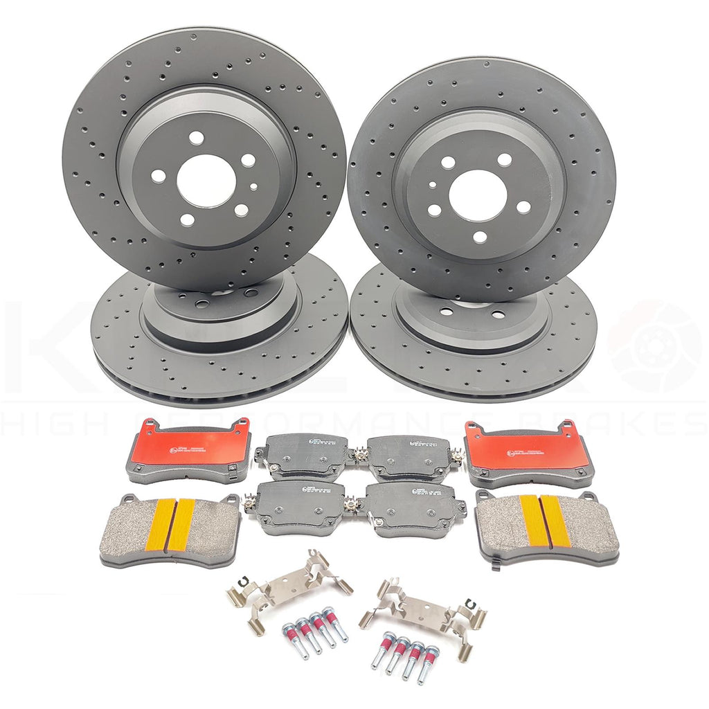 FOR TESLA MODEL 3 PERFORMANCE (5YJ3) 18- FRONT REAR BRAKE DISCS PADS 335mm 355mm
