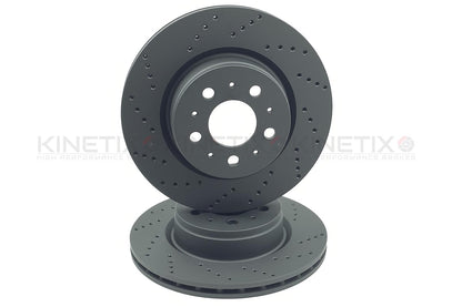 FITS TESLA MODEL 3 5YJ3 2018- DRILLED FRONT BRAKE DISCS 104461100D 320mm X 25mm