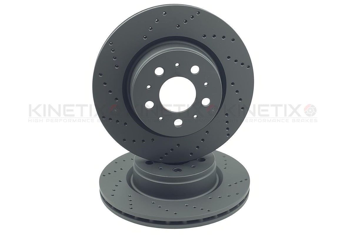FOR TESLA MODEL 3 2018- DRILLED FRONT BRAKE DISCS 1044611-00-D 320mm X 25mm