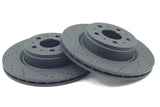 FOR TESLA MODEL 3 (5YJ3) 2018- CROSS DRILLED FRONT BRAKE DISCS PAIR 1044611-00-D