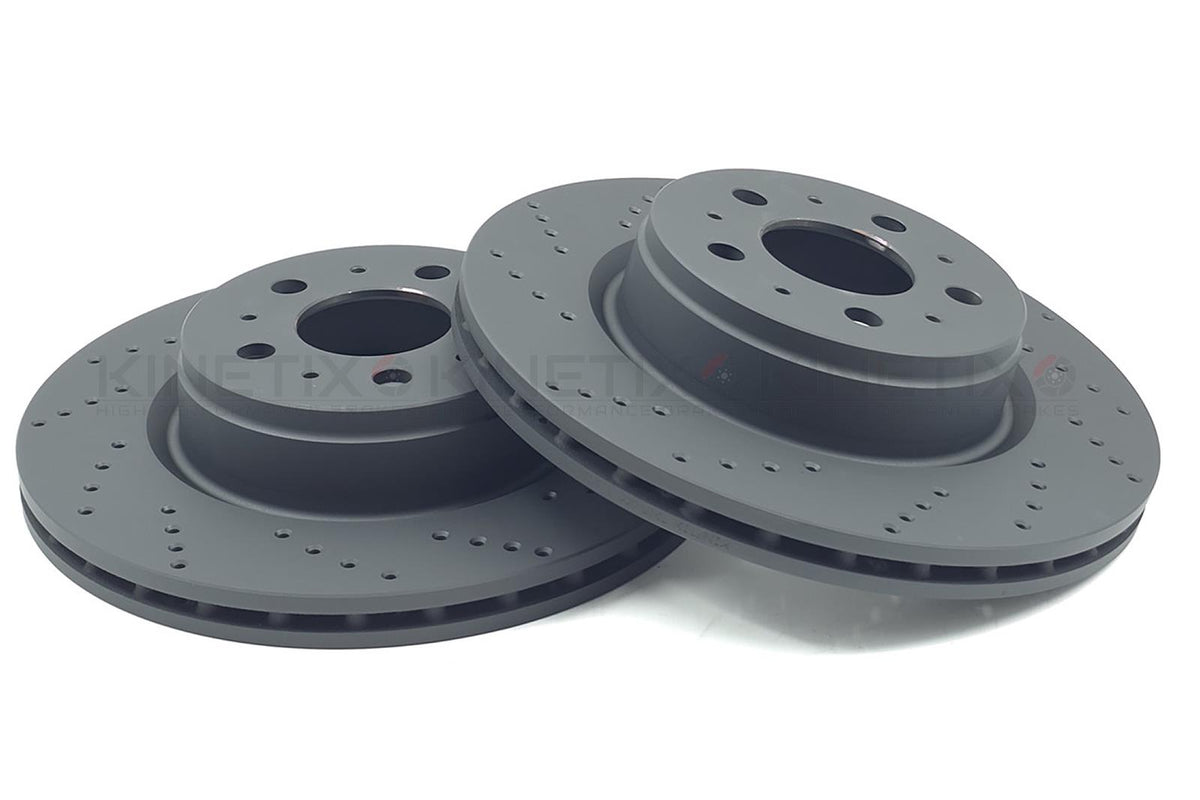 FOR TESLA MODEL 3 2018- DRILLED FRONT BRAKE DISCS 1044611-00-D 320mm X 25mm