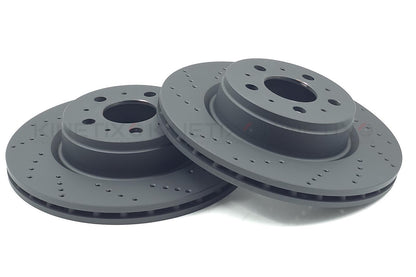 FOR TESLA MODEL 3 (5YJ3) 2018- CROSS DRILLED FRONT BRAKE DISCS PADS 104461100D