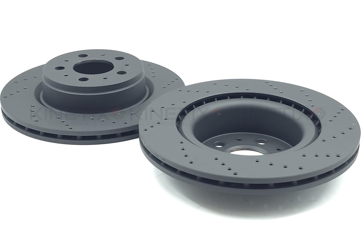 FOR TESLA MODEL 3 2018- DRILLED FRONT BRAKE DISCS 1044611-00-D 320mm X 25mm