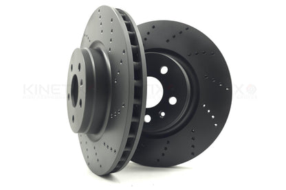 FOR TESLA MODEL S MODEL X DRILLED FRONT REAR BRAKE DISCS PADS 365mm 355mm