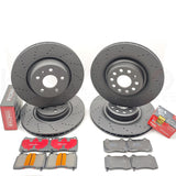 FOR TESLA MODEL S MODEL X PLAID DRILLED FRONT REAR BRAKE DISCS PADS 355mm 365mm