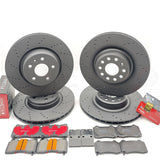 FITS TESLA MODEL S MODEL X DRILLED FRONT REAR BRAKE DISCS PADS 355mm 365mm