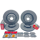 FITS TESLA MODEL S MODEL X DRILLED FRONT REAR BRAKE DISCS PADS 365mm 355mm