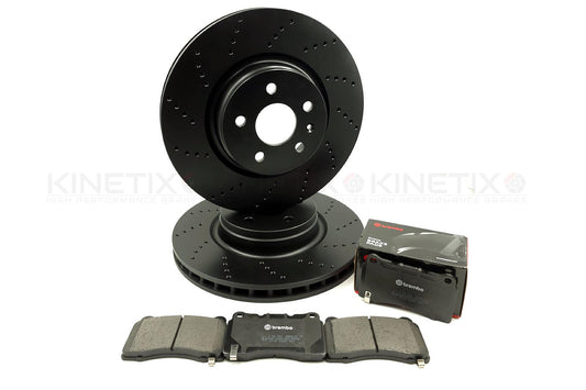 FOR TESLA MODEL S P100D FRONT DRILLED PERFORMANCE BRAKE DISCS BREMBO PADS 355mm