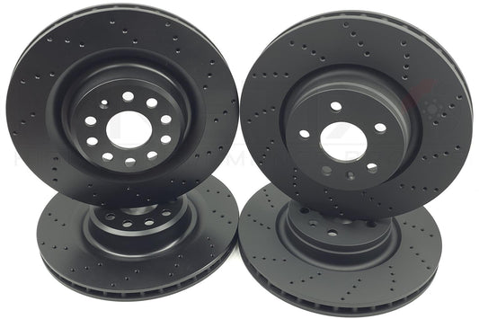 FOR TESLA MODEL S MODEL X CROSS DRILLED FRONT REAR BRAKE DISCS 355mm 365mm FR/RR