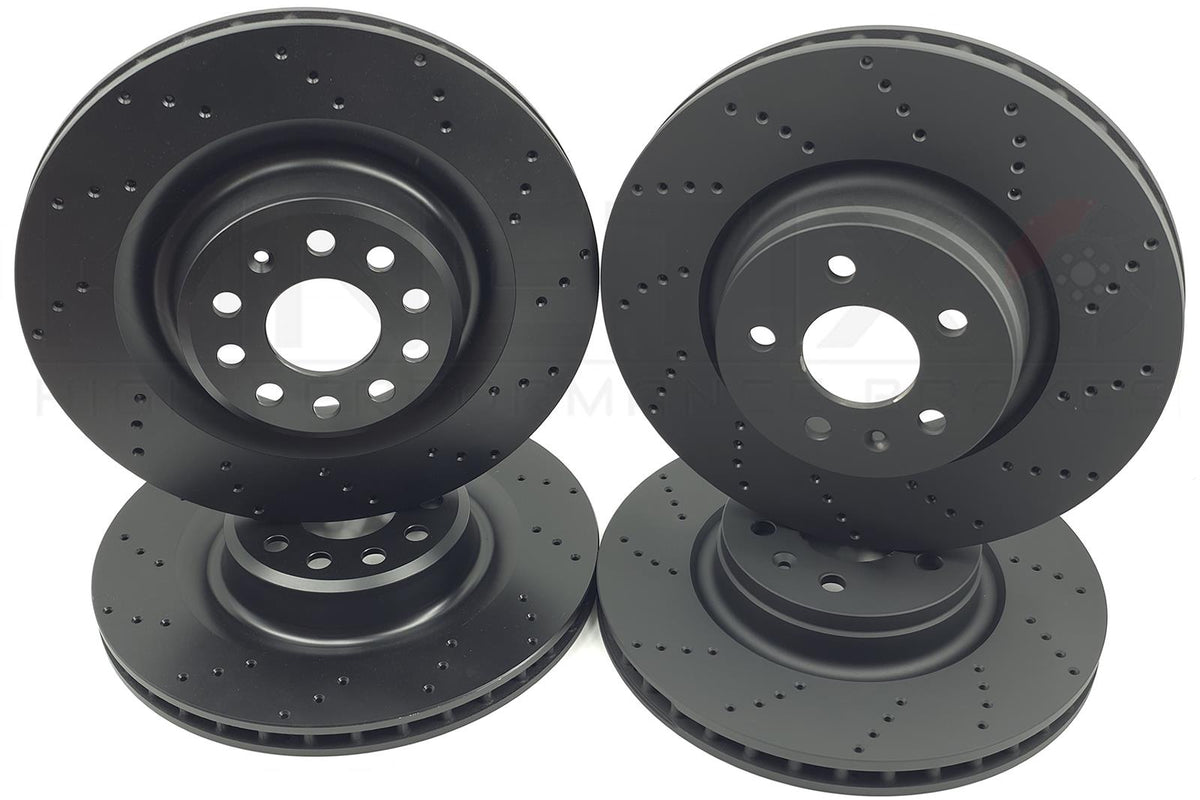 FOR TESLA MODEL S MODEL X DRILLED FRONT REAR BRAKE DISCS PADS 355mm 365mm