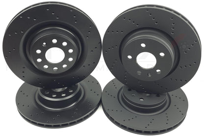 FOR TESLA MODEL S MODEL X DRILLED FRONT REAR BRAKE DISCS PADS 355mm 365mm