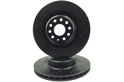 FOR TESLA MODEL S MODEL X DRILLED FRONT REAR BRAKE DISCS PADS 365mm 355mm