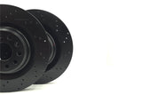 FOR TESLA MODEL S P85 REAR CROSS DRILLED PERFORMANCE BRAKE DISCS PAIR 365mm