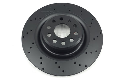 FOR TESLA MODEL S P90D REAR CROSS DRILLED PERFORMANCE BRAKE DISCS PAIR 365mm