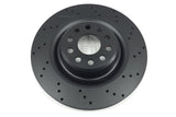 FOR TESLA MODEL S P85 REAR CROSS DRILLED PERFORMANCE BRAKE DISCS PAIR 365mm