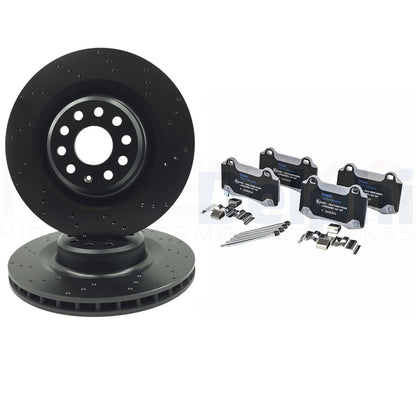 FOR TESLA MODEL S MODEL X DRILLED REAR BRAKE DISCS DELPHI EV PADS 365mm X 28mm