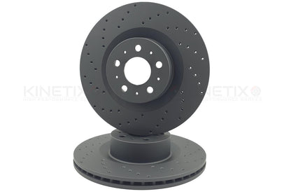 FOR TESLA MODEL Y 2021+ DRILLED FRONT REAR BRAKE DISCS CERAMIC PADS 355mm 335mm
