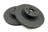 FOR TESLA MODEL Y (5YJY) 2019- CROSS DRILLED FRONT BRAKE DISCS PAIR 1188612-00-D
