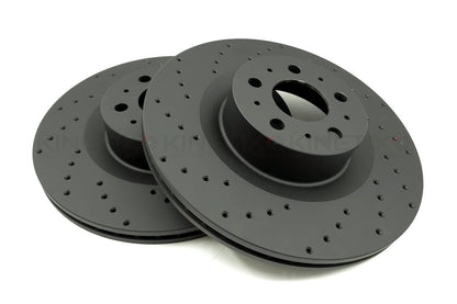 FOR TESLA MODEL Y 2021+ DRILLED FRONT REAR BRAKE DISCS CERAMIC PADS 355mm 335mm