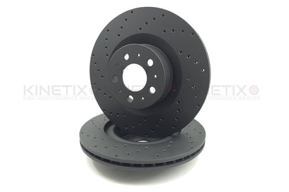 FOR TESLA MODEL Y 19- (5YJY) DRILLED FRONT BRAKE DISCS PADS 1188612-00-D 355mm