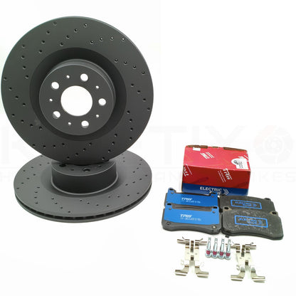 FOR TESLA MODEL Y 5YJY 2019+ CROSS DRILLED FRONT BRAKE DISCS PADS 118861200D
