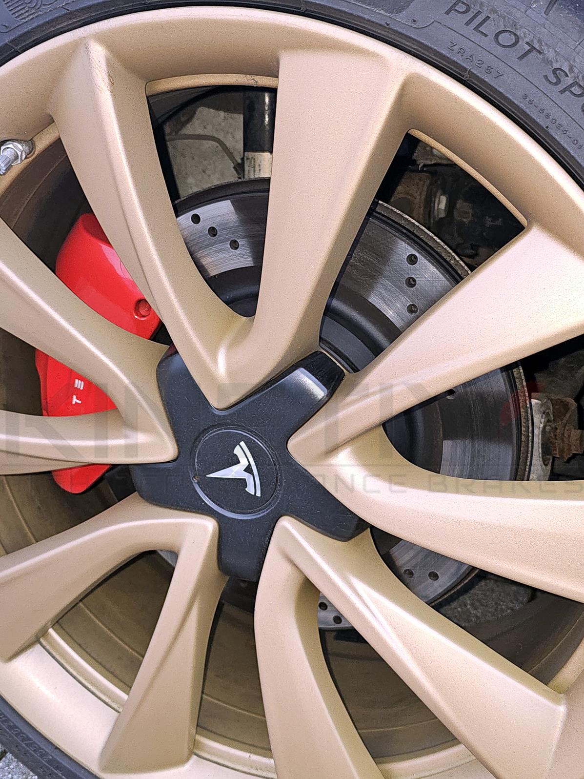 FOR TESLA MODEL 3 (5YJ3) 2017- REAR DRILLED BRAKE DISCS PAIR 335mm X 20mm