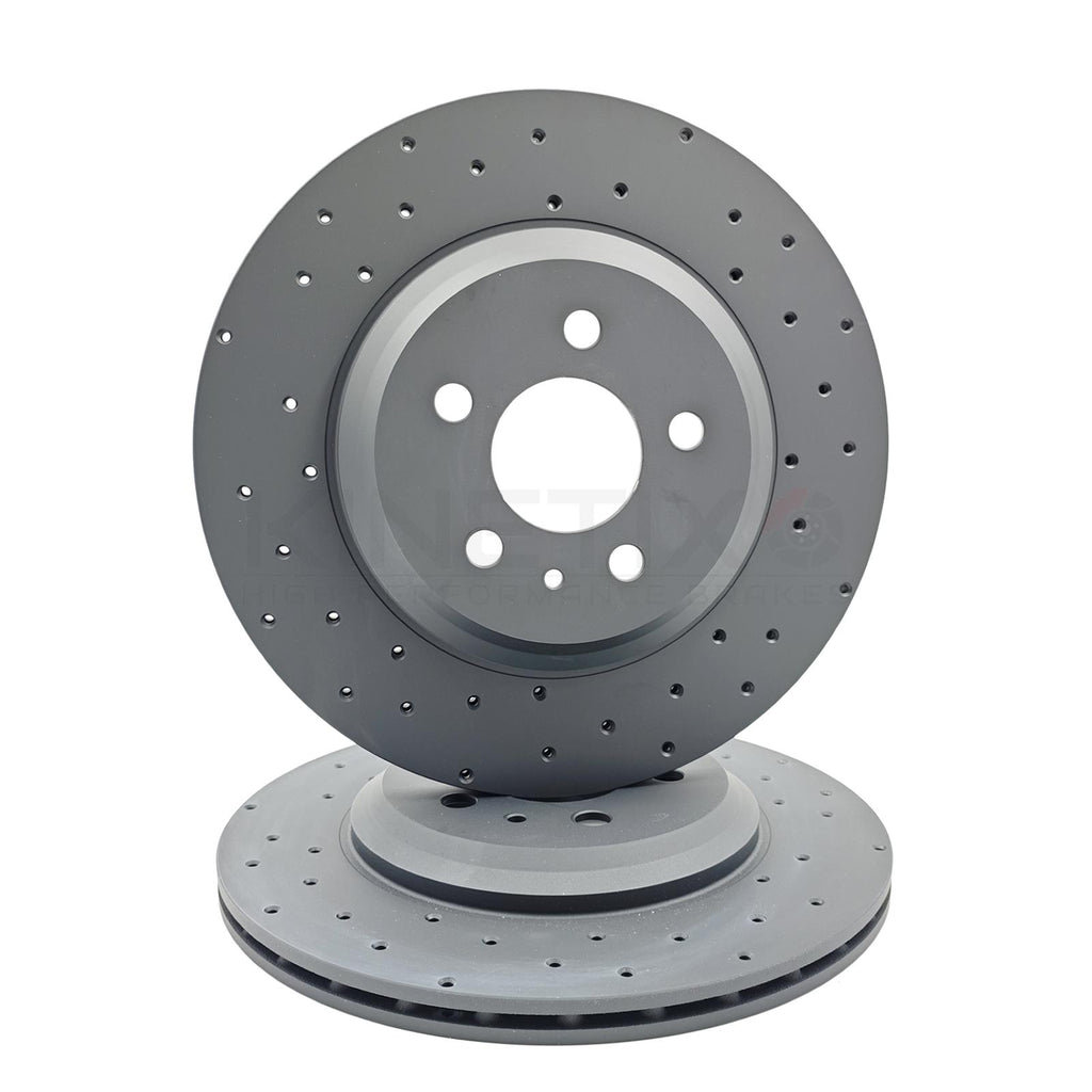 FOR TESLA MODEL 3 PERFORMANCE (5YJ3) 2018- DRILLED REAR BRAKE DISCS 335mm PAIR