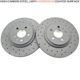 FOR TESLA MODEL 3 PERFORMANCE (5YJ3) 2018- DRILLED REAR BRAKE DISCS 335mm PAIR
