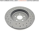 FOR TESLA MODEL 3 PERFORMANCE (5YJ3) 2018- DRILLED REAR BRAKE DISCS 335mm PAIR