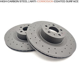 FOR TESLA MODEL Y (5YJY) 19- FRONT BRAKE DISCS KINETIX RACING PADS 355mm X 25mm