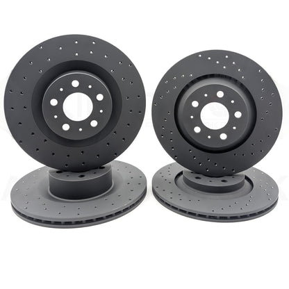 FOR TESLA MODEL Y PERFORMANCE DRILLED FRONT REAR BRAKE DISCS PADS 335mm 335mm