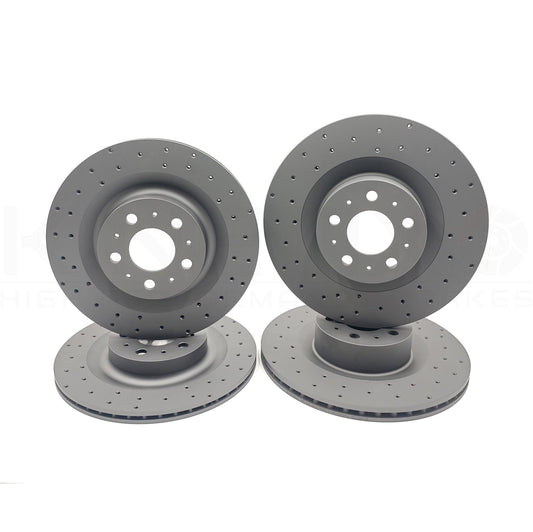 FITS TESLA MODEL Y (5YJY) 2019- CROSS DRILLED FRONT REAR BRAKE DISCS 335mm 355mm
