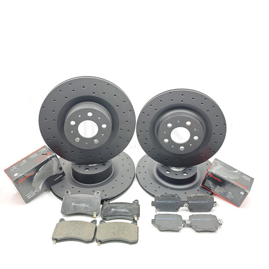 FOR TESLA MODEL Y 2019- FRONT REAR BRAKE DISCS BREMBO PADS 355mm 335mm DRILLED