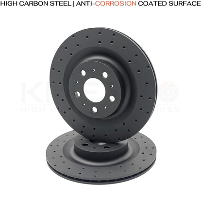 FITS TESLA MODEL Y (5YJY) 2019- CROSS DRILLED FRONT REAR BRAKE DISCS 335mm 355mm