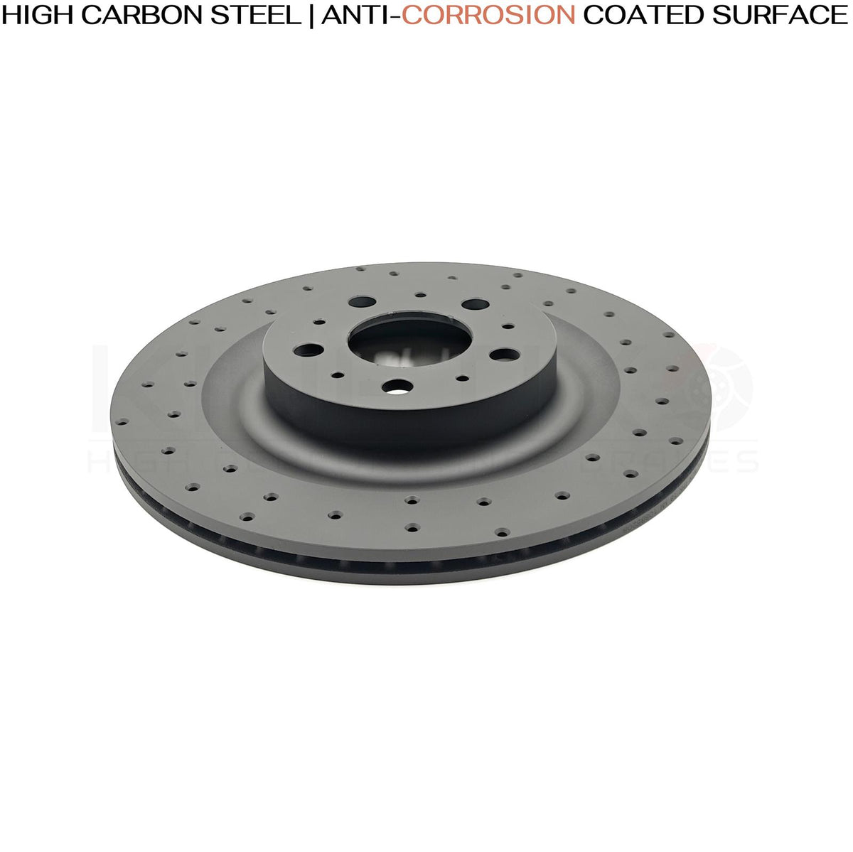 FITS TESLA MODEL Y (5YJY) 2019- CROSS DRILLED FRONT REAR BRAKE DISCS 335mm 355mm