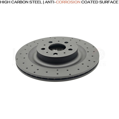 FITS TESLA MODEL Y (5YJY) 2019- CROSS DRILLED FRONT REAR BRAKE DISCS 335mm 355mm