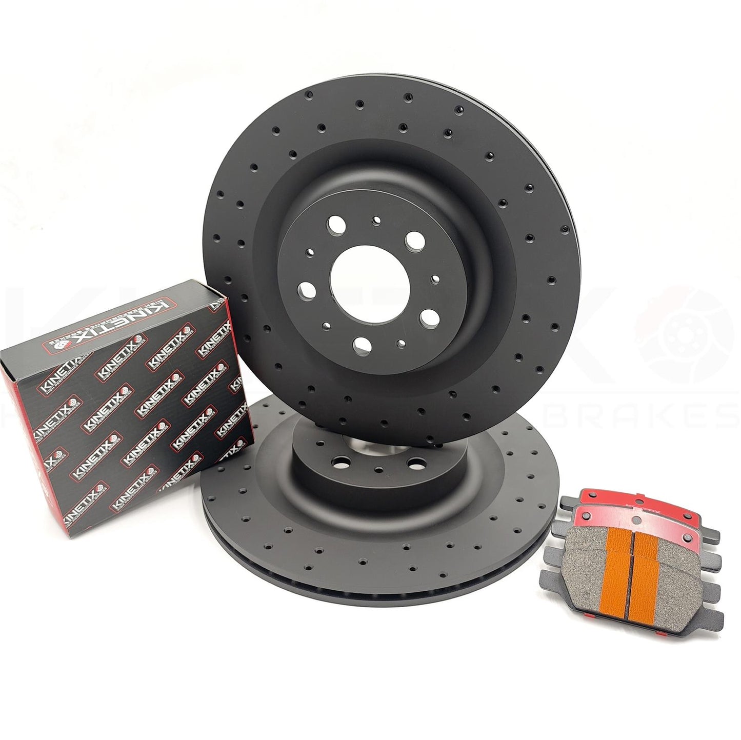 FOR TESLA MODEL 3 5YJ3 2018- DRILLED REAR BRAKE DISCS PADS 335mm 1044631-00-D