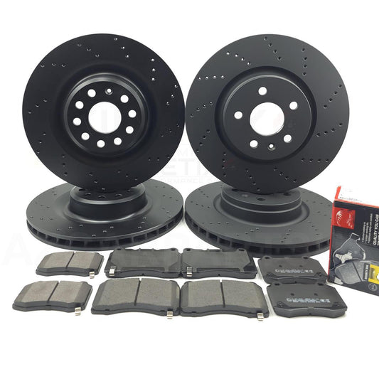 FOR TESLA MODEL Y 2021+ DRILLED FRONT REAR BRAKE DISCS & PADS 355mm 335mm