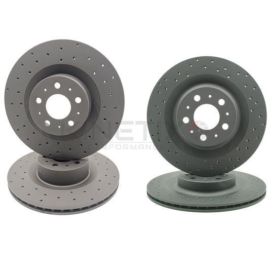 FOR TESLA MODEL Y 2021+ DRILLED FRONT REAR BRAKE DISCS 1188632-00-B 1188612-00-D