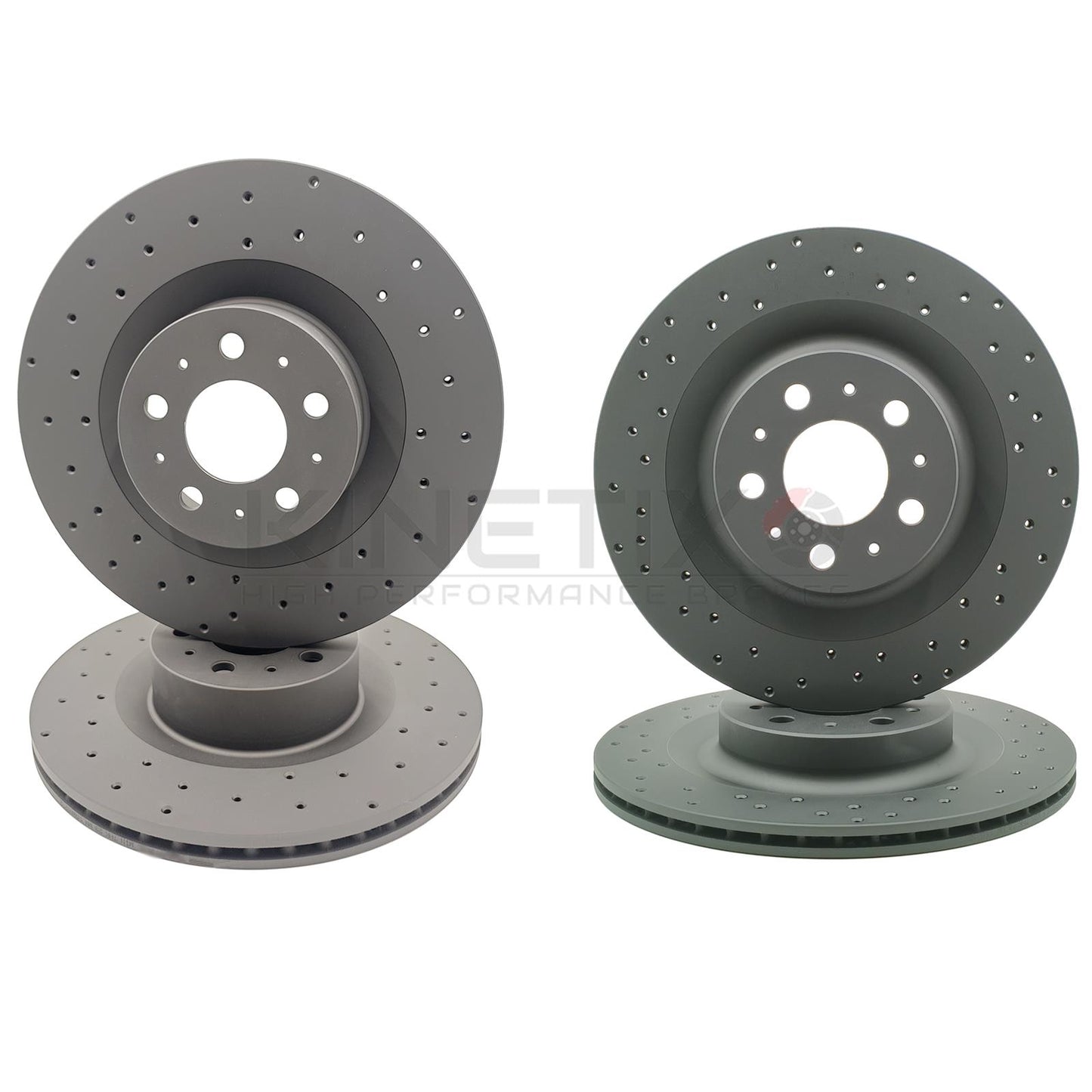 FOR TESLA MODEL Y 2021+ DRILLED FRONT REAR BRAKE DISCS CERAMIC PADS 355mm 335mm