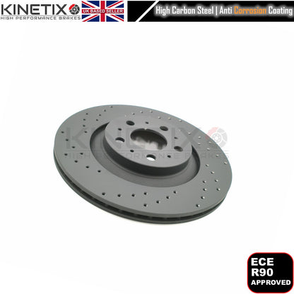 FOR TESLA MODEL Y PERFORMANCE 2019- CROSS DRILLED FRONT REAR BRAKE DISCS 335mm x 22mm 335mm x 25mm 118861101A | 118863699A