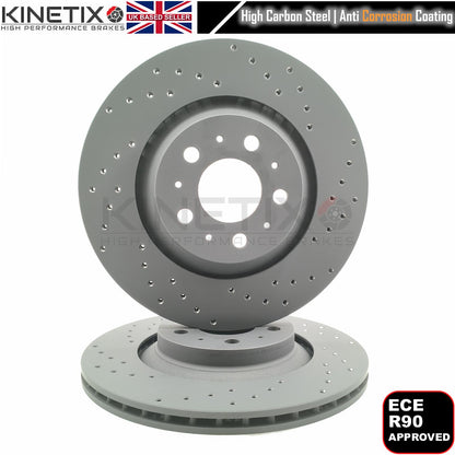 FOR TESLA MODEL Y PERFORMANCE DRILLED FRONT REAR BRAKE DISCS PADS 335mm 335mm