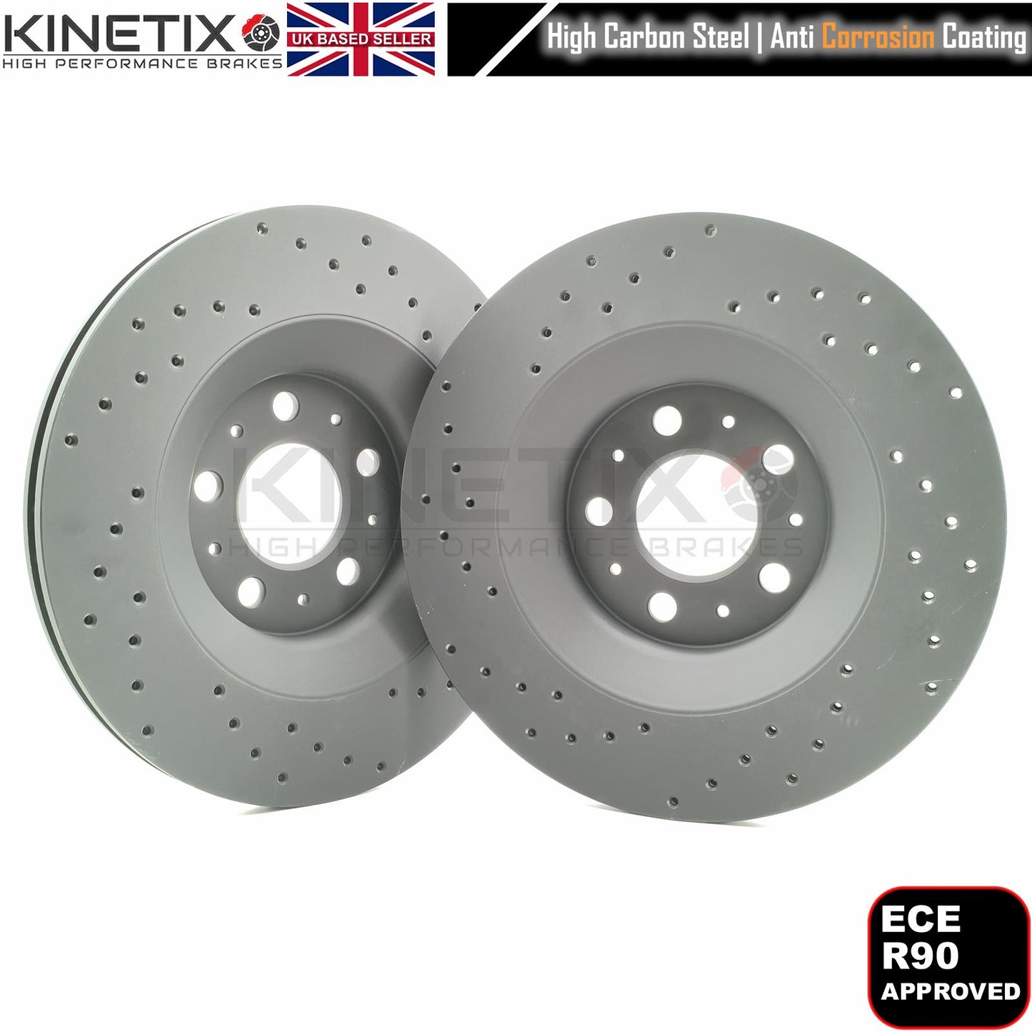 FOR TESLA MODEL Y PERFORMANCE DRILLED FRONT REAR BRAKE DISCS PADS 335mm 335mm