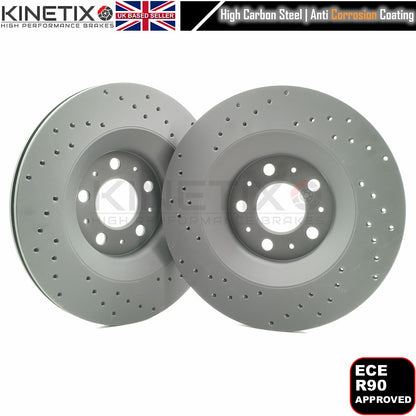 FOR TESLA MODEL Y PERFORMANCE DRILLED FRONT REAR BRAKE DISCS PADS 335mm 335mm