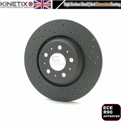 FOR TESLA MODEL Y PERFORMANCE DRILLED FRONT REAR BRAKE DISCS PADS 335mm 335mm