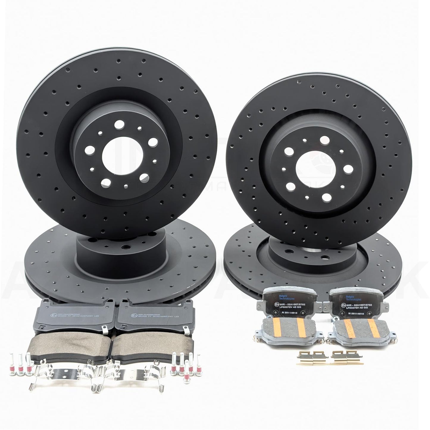 FOR TESLA MODEL Y PERFORMANCE DRILLED FRONT REAR BRAKE DISCS PADS 335mm 335mm