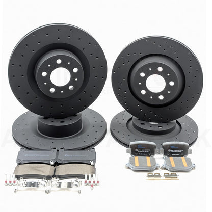 FOR TESLA MODEL Y PERFORMANCE DRILLED FRONT REAR BRAKE DISCS PADS 335mm 335mm