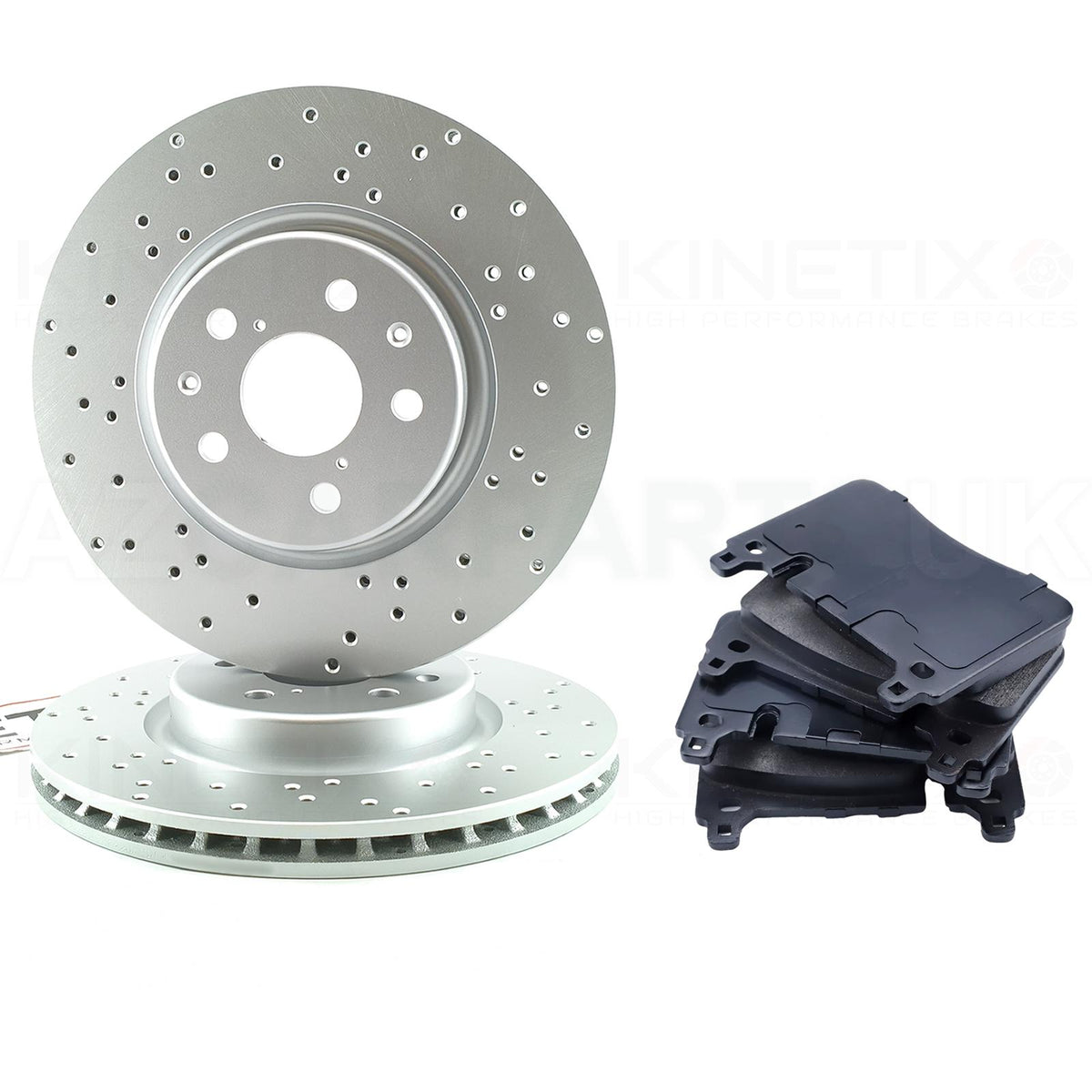 FOR BYD SEAL EV 2022- CROSS DRILLED FRONT BRAKE DISCS PADS 344mm X 28mm 1393332000 | EKEB3501111C