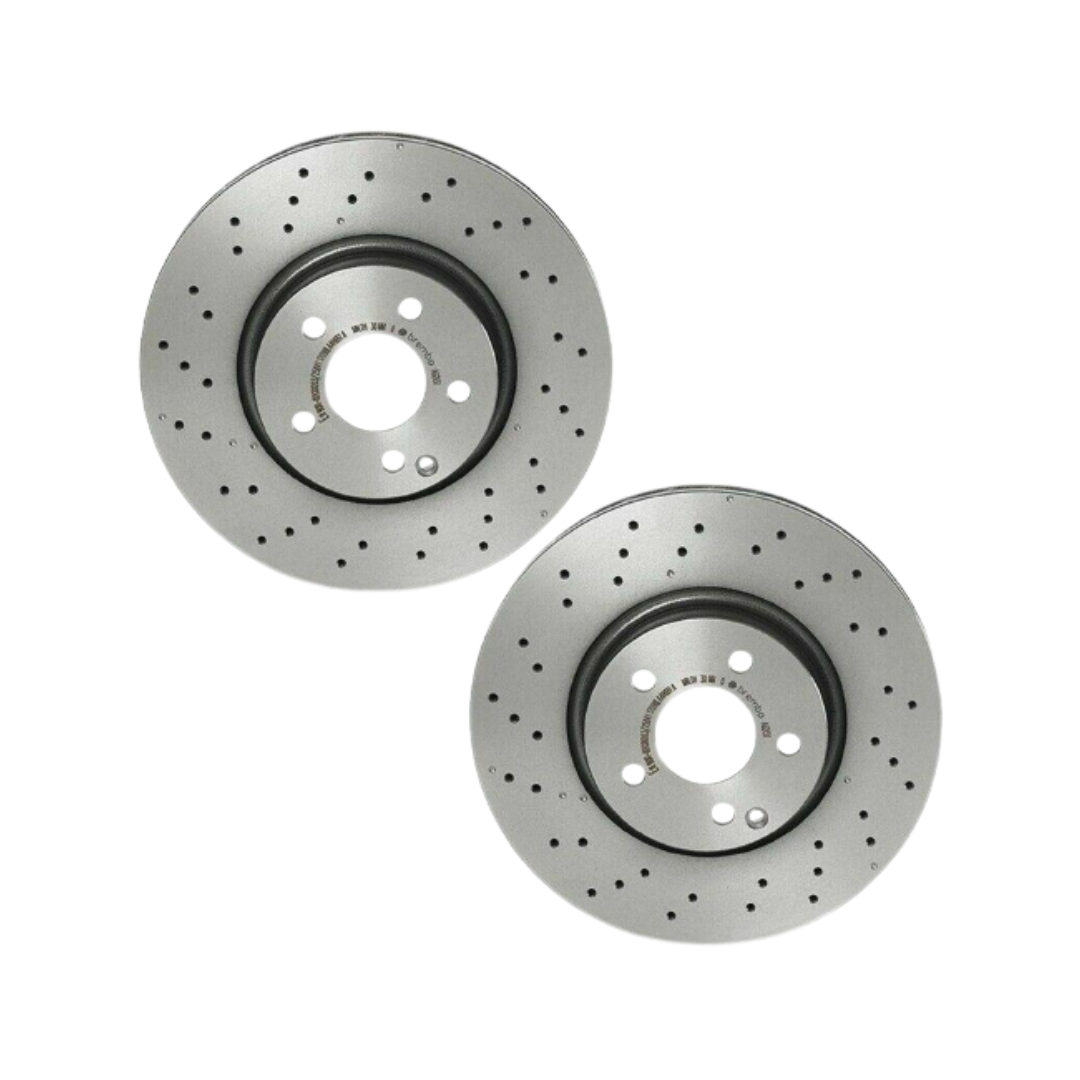 FOR CITROEN C4 DS4 PEUGEOT 208 308 FRONT DRILLED BRAKE DISCS PAIR 340mm COATED